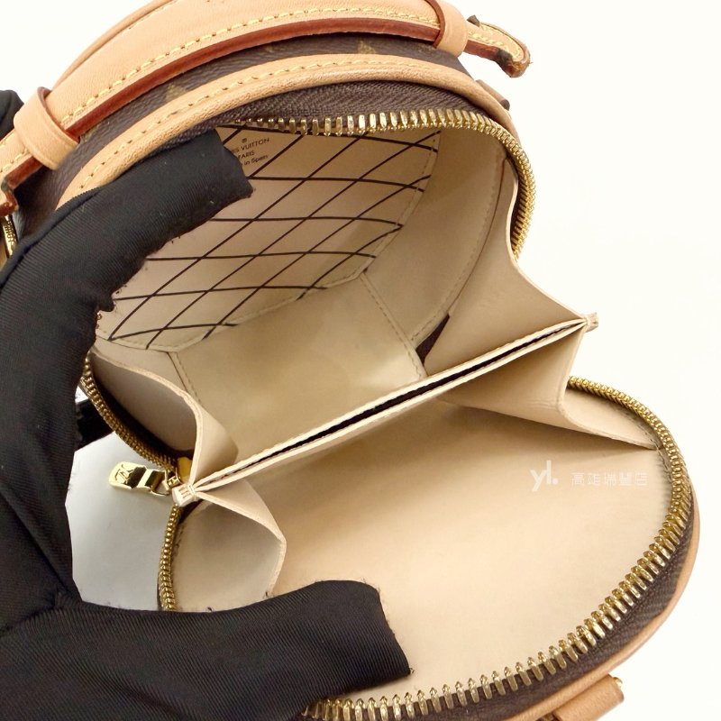 ❣LV 原花Mini Boite Chapeau金釦手提斜背圓餅包-11