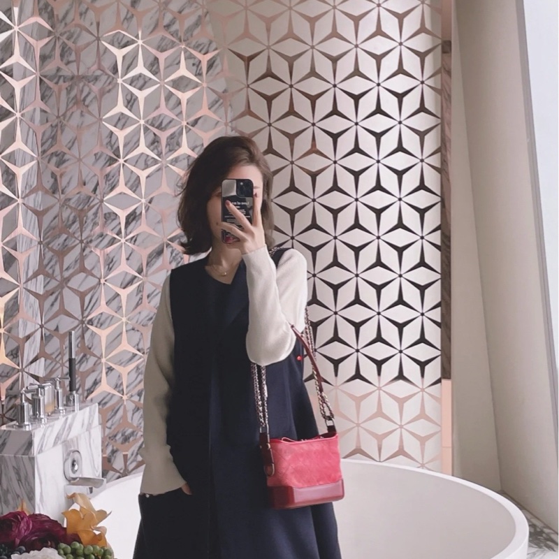 香奈兒紅色麂皮小號流浪金銀鏈條包 尺寸20*15*8cm-8