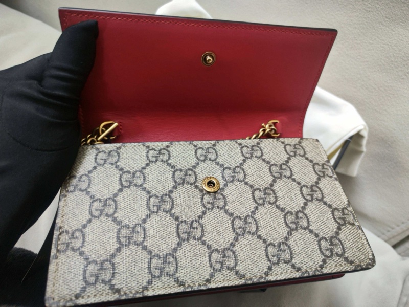 古馳 gucci 櫻桃 帶龍蝦扣 99新 全原無護理 包型板正-3