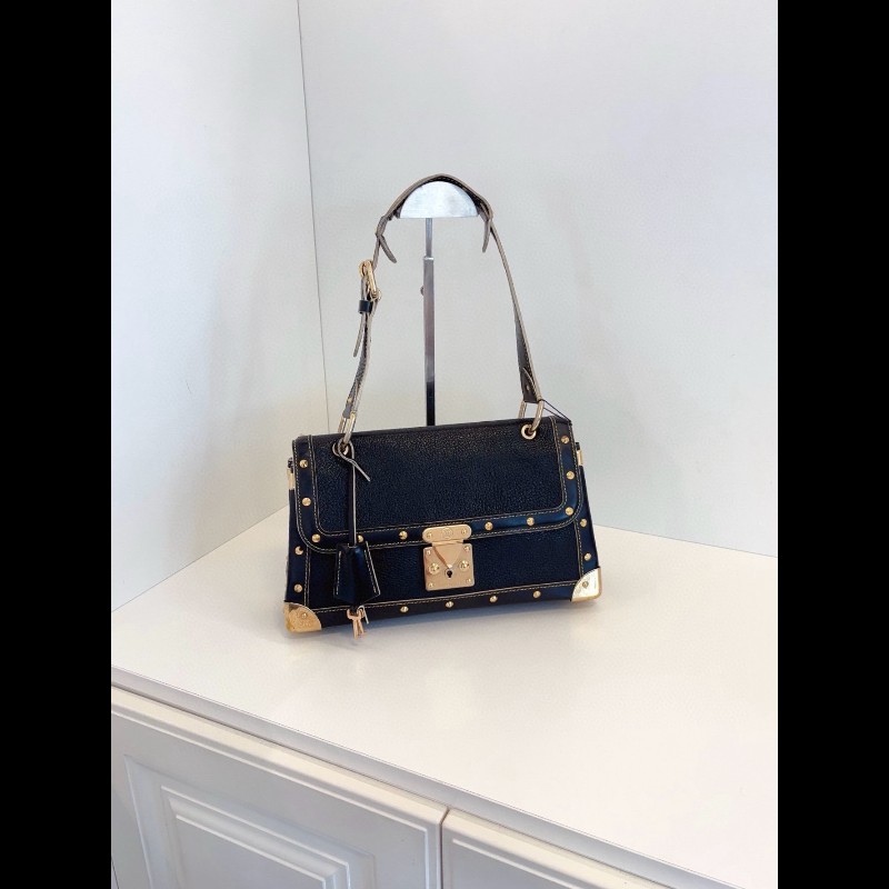 LV路易威登 vintage絕版黑金鉚釘山羊皮Suhali蘇哈里-3
