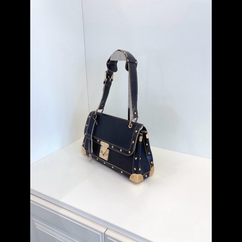 LV路易威登 vintage絕版黑金鉚釘山羊皮Suhali蘇哈里-5