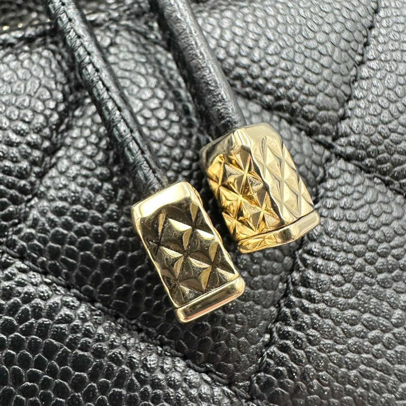 【美收精品】CHANEL 黑色荔枝皮後背包 C-41-9