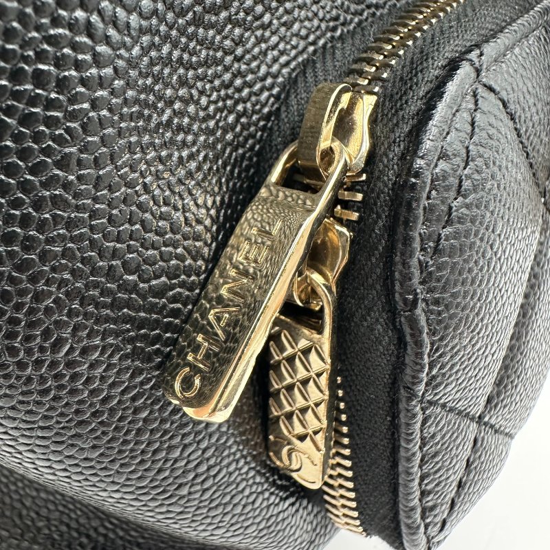 【美收精品】CHANEL 黑色荔枝皮後背包 C-41-10