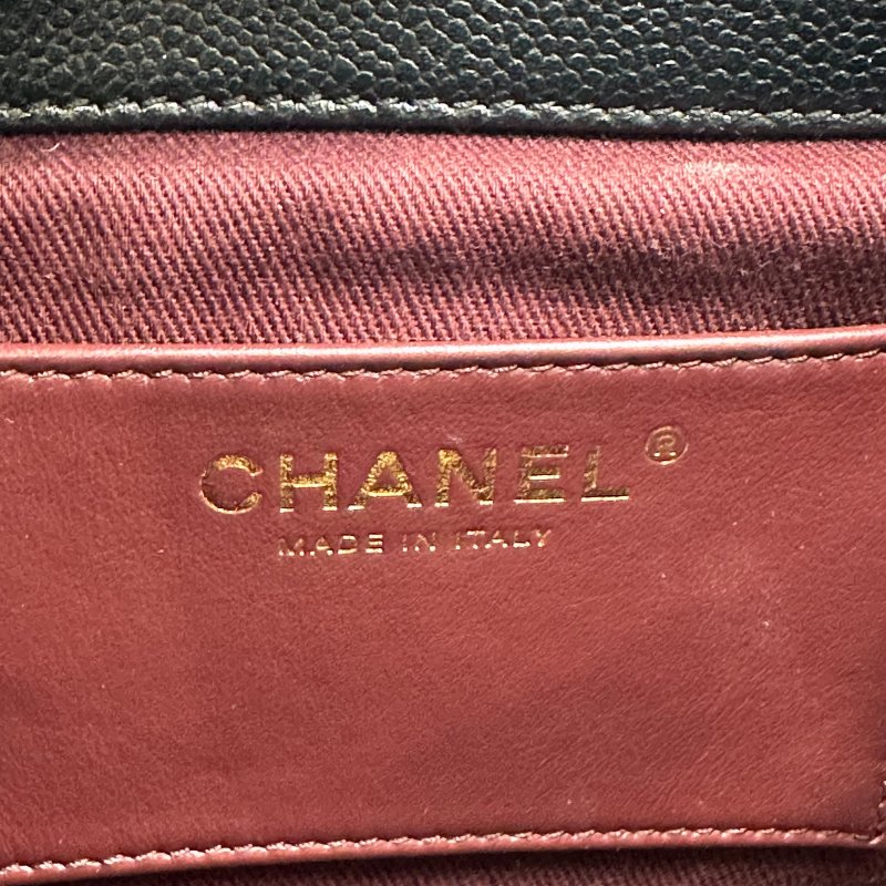 【美收精品】CHANEL 黑色荔枝皮後背包 C-41-11