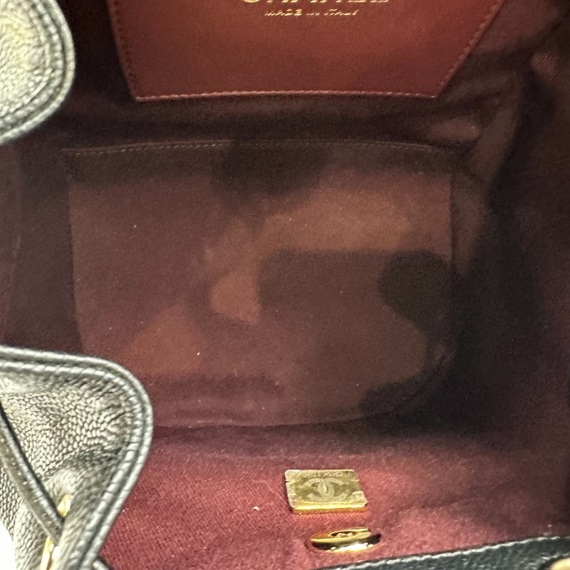 【美收精品】CHANEL 黑色荔枝皮後背包 C-41-12