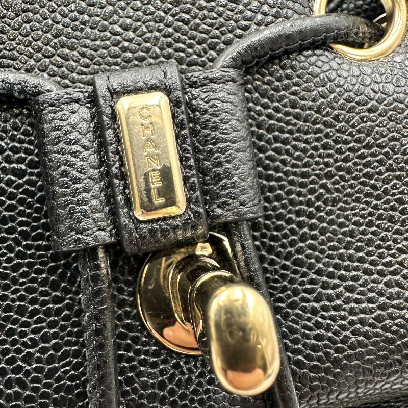 【美收精品】CHANEL 黑色荔枝皮後背包 C-41-13