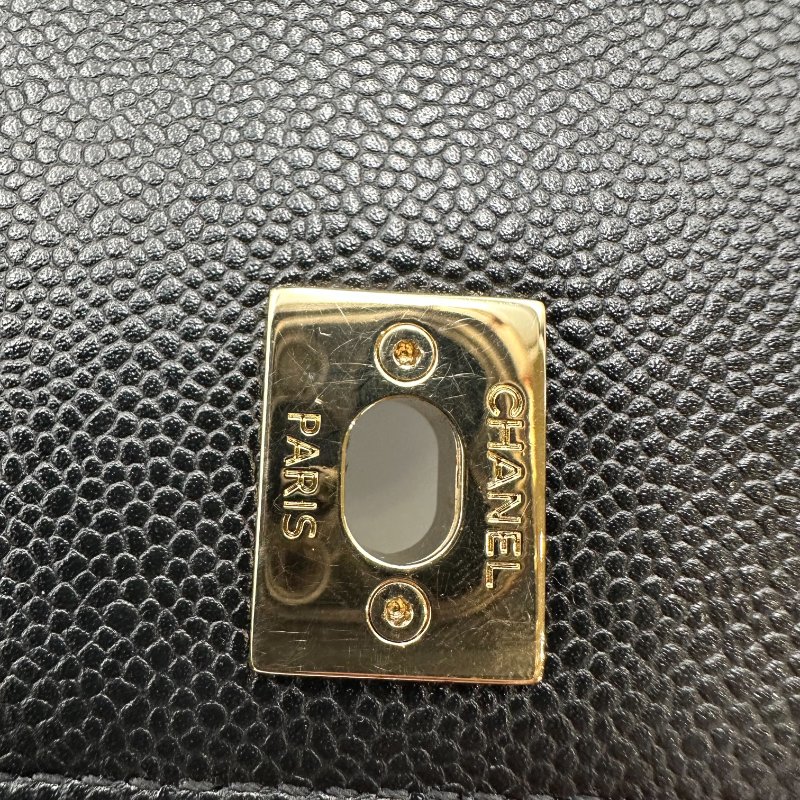 【美收精品】CHANEL 黑色荔枝皮後背包 C-41-15