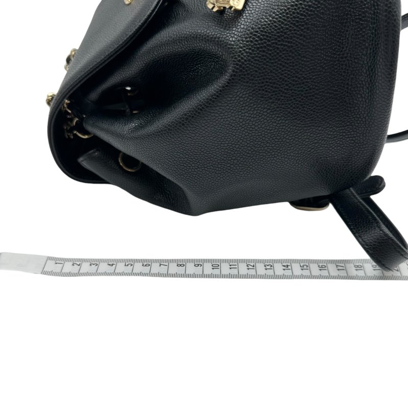 【美收精品】CHANEL 黑色荔枝皮後背包 C-41-19