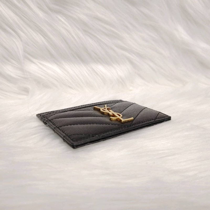 YSL Monogram 黑色 牛皮 細粒紋理提花凸紋-3
