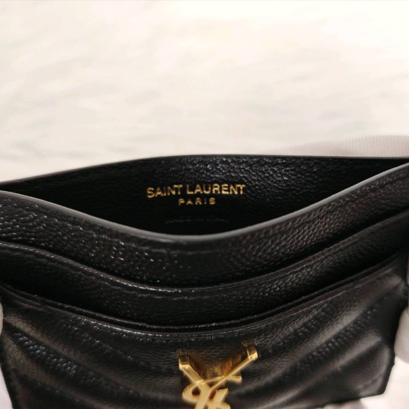 YSL Monogram 黑色 牛皮 細粒紋理提花凸紋-4