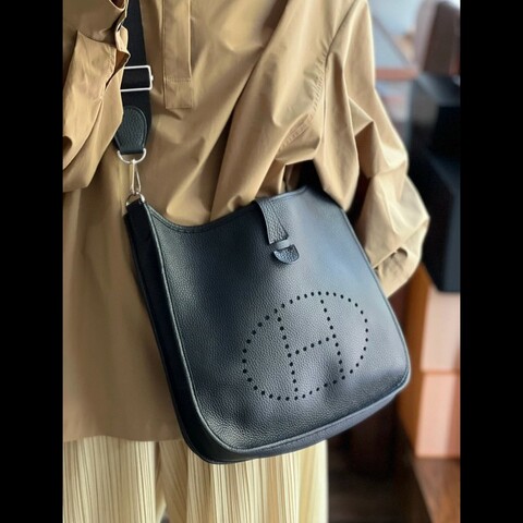 Hermes愛馬仕Evelyne33 伊芙琳黑色銀扣 金剛色 男女通用