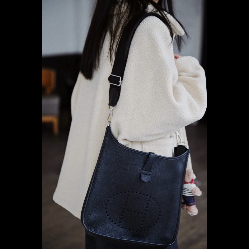 Hermes愛馬仕Evelyne33 伊芙琳黑色銀扣 金剛色 男女通用-2