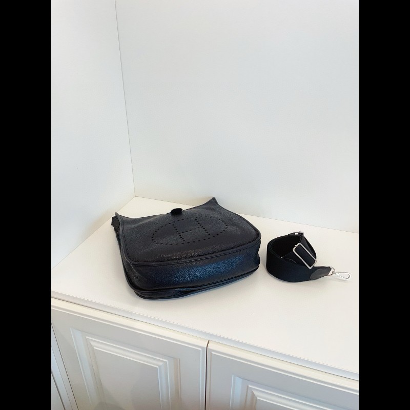 Hermes愛馬仕Evelyne33 伊芙琳黑色銀扣 金剛色 男女通用-7