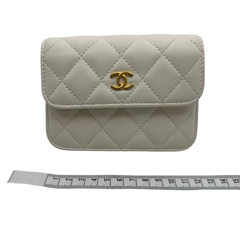 【美收精品】CHANEL 長鍊白色金球小包 C-44-13
