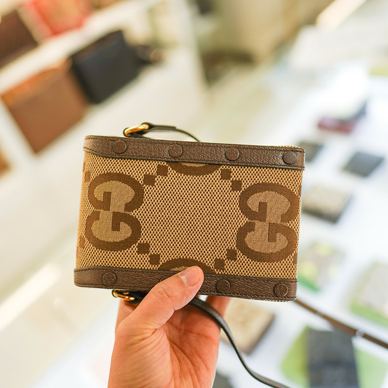 GUCCI 馬銜扣迷你斜背包 625615 UKMBG 2572 布料皮革棕色-18