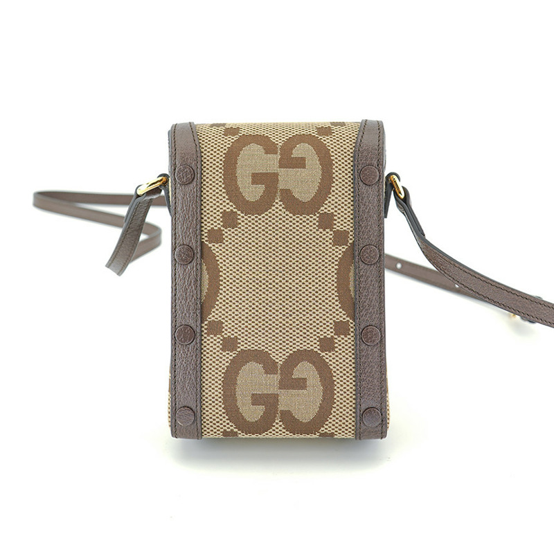 GUCCI 馬銜扣迷你斜背包 625615 UKMBG 2572 布料皮革棕色-23