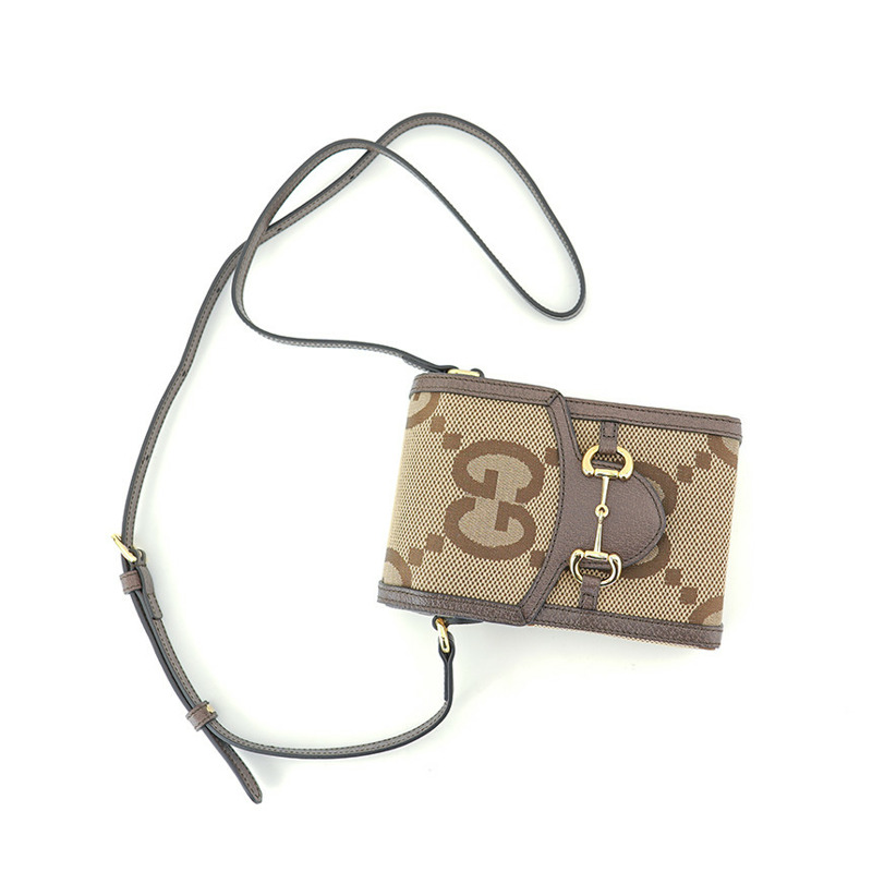 GUCCI 馬銜扣迷你斜背包 625615 UKMBG 2572 布料皮革棕色-26