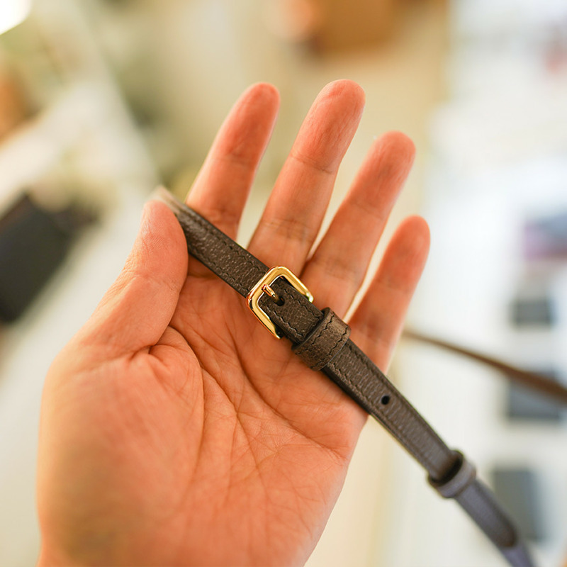 GUCCI 馬銜扣迷你斜背包 625615 UKMBG 2572 布料皮革棕色-16