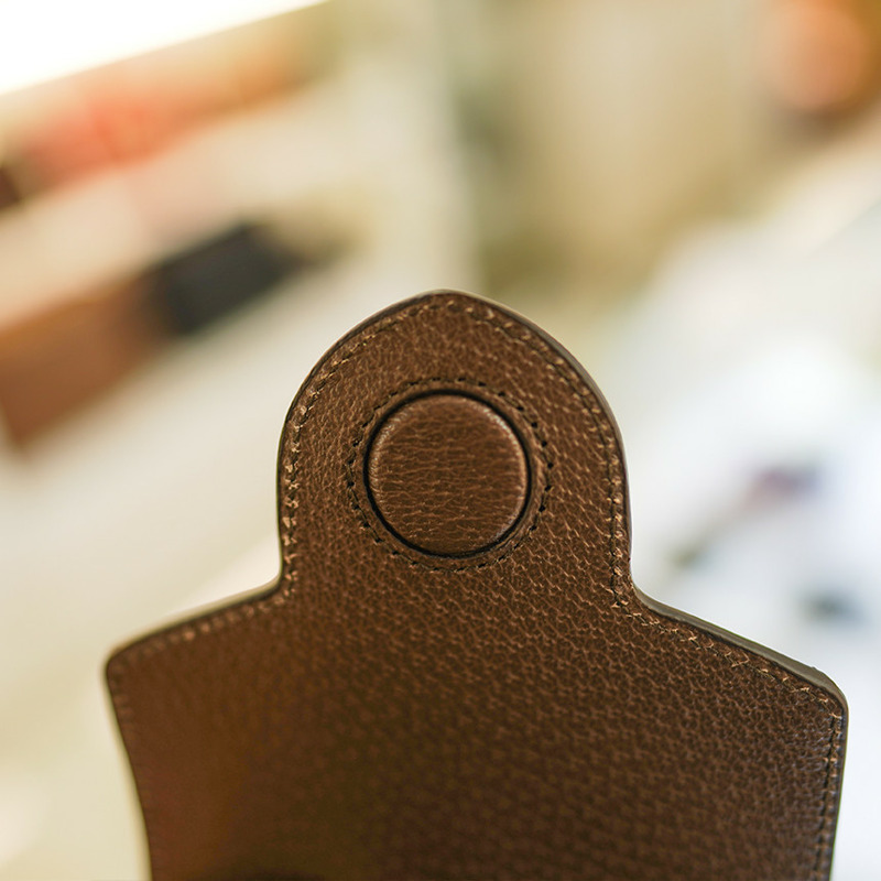 GUCCI 馬銜扣迷你斜背包 625615 UKMBG 2572 布料皮革棕色-17