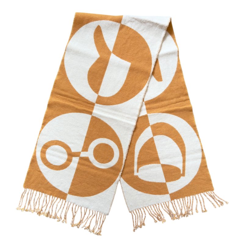 HERMES Casaque Charms 純羊絨 圍巾-1