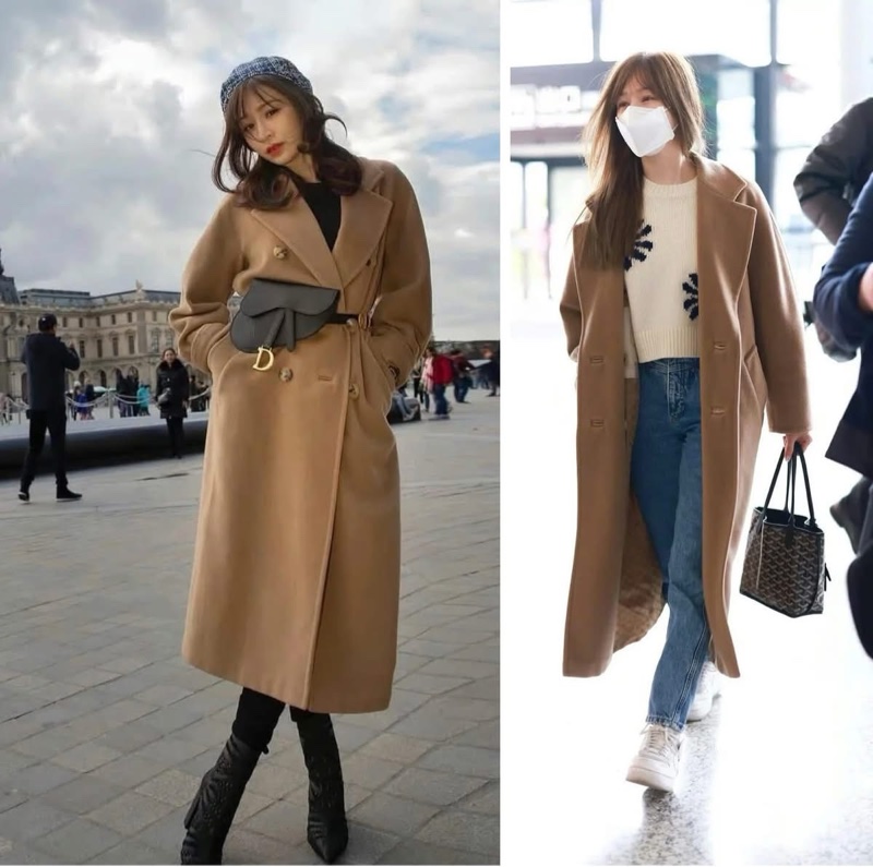 激甜全新正品附鑒定✨Max Mara weekend系列經典駝色綁帶查克斯大衣-17
