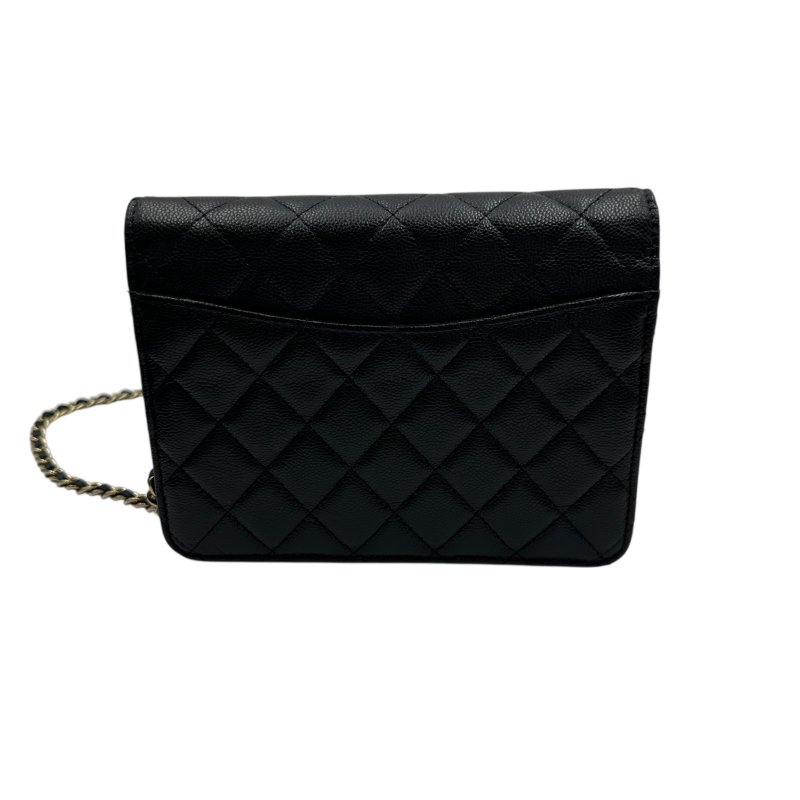 【美收精品】CHANEL 黑銀荔枝皮WOC C-46-1