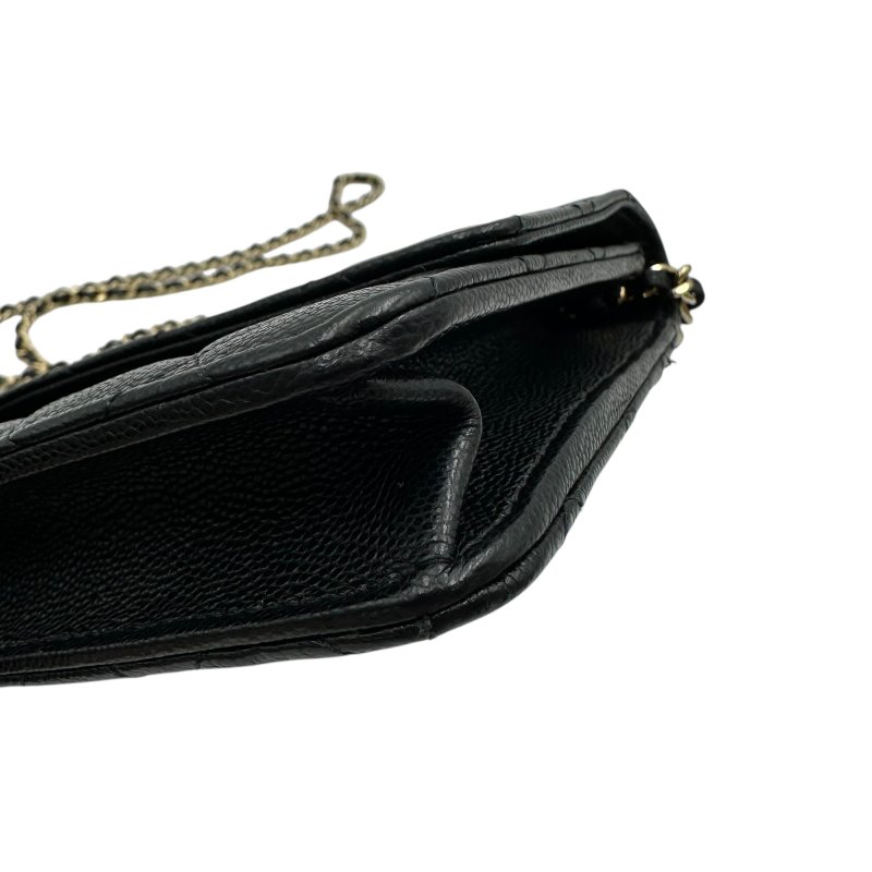 【美收精品】CHANEL 黑銀荔枝皮WOC C-46-5