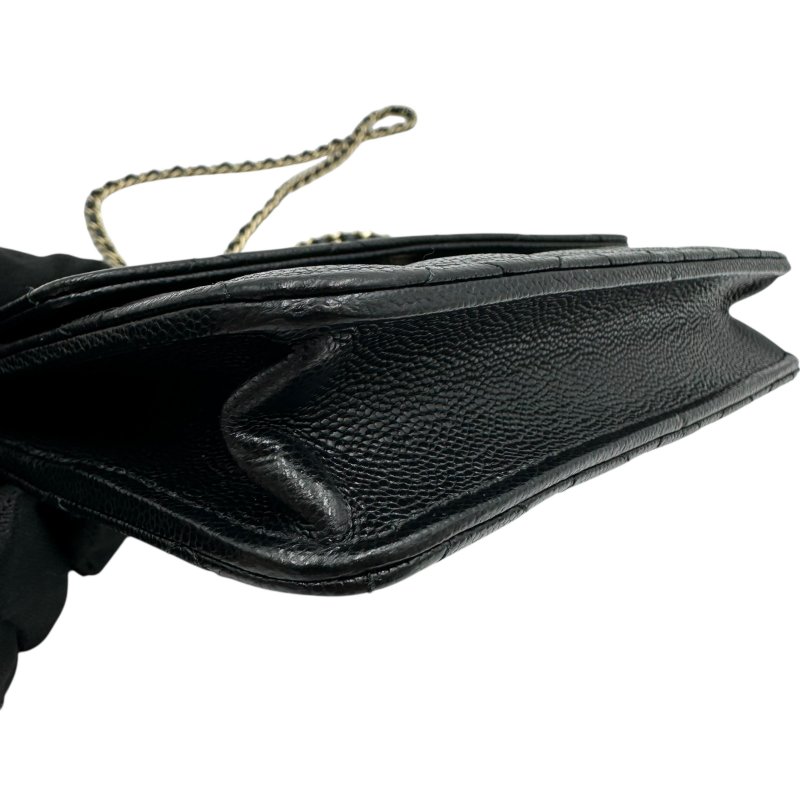 【美收精品】CHANEL 黑銀荔枝皮WOC C-46-6