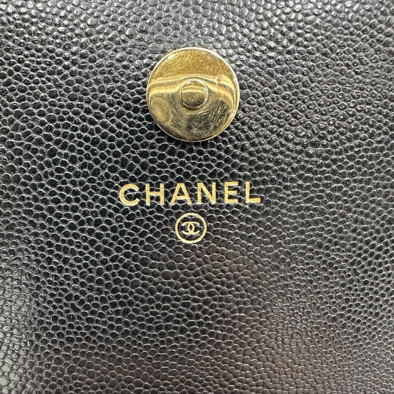【美收精品】CHANEL 黑銀荔枝皮WOC C-46-9