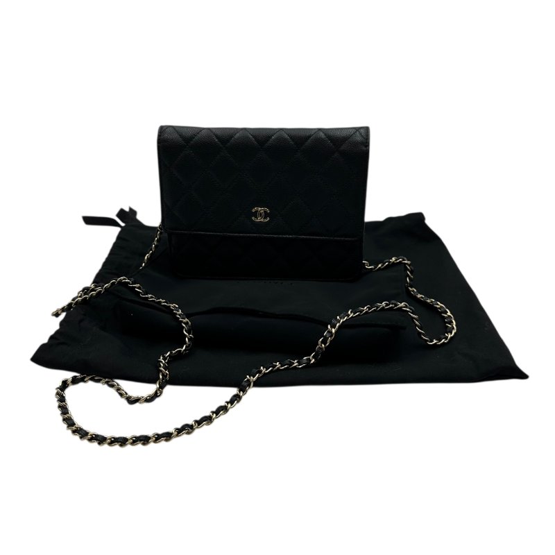 【美收精品】CHANEL 黑銀荔枝皮WOC C-46-13