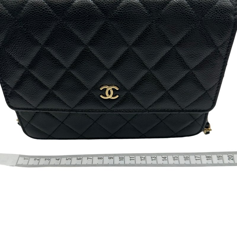 【美收精品】CHANEL 黑銀荔枝皮WOC C-46-14