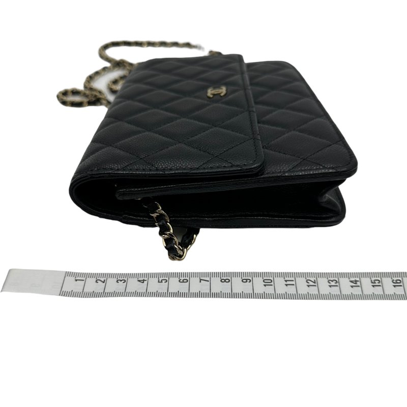 【美收精品】CHANEL 黑銀荔枝皮WOC C-46-15