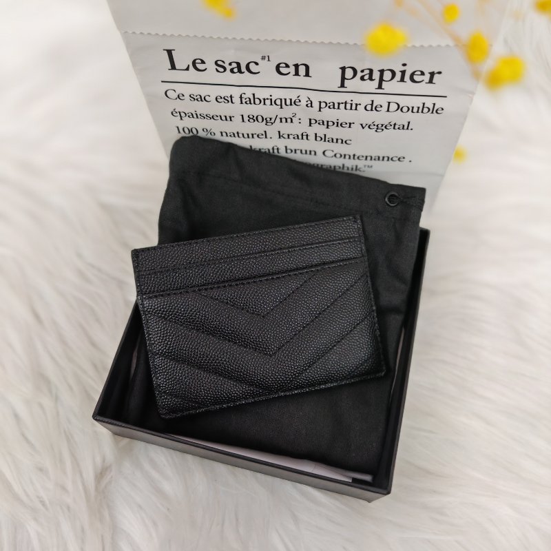 YSL Monogram 黑色 牛皮 細粒紋理提花凸紋 24年編碼-2