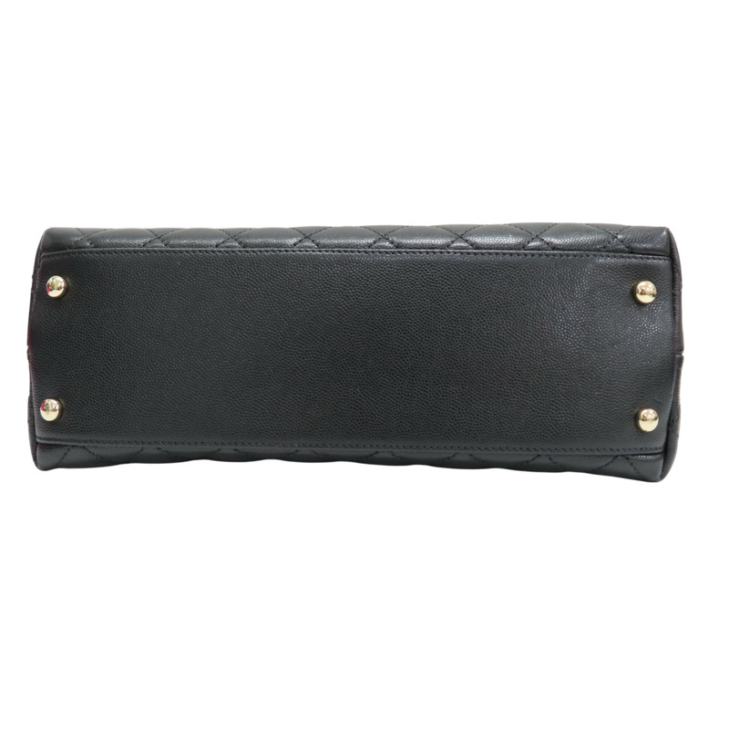 黑色 菱格紋 荔枝紋 牛皮 Coco Handle 29 兩用包【CHANEL 香奈兒】 A92991-3