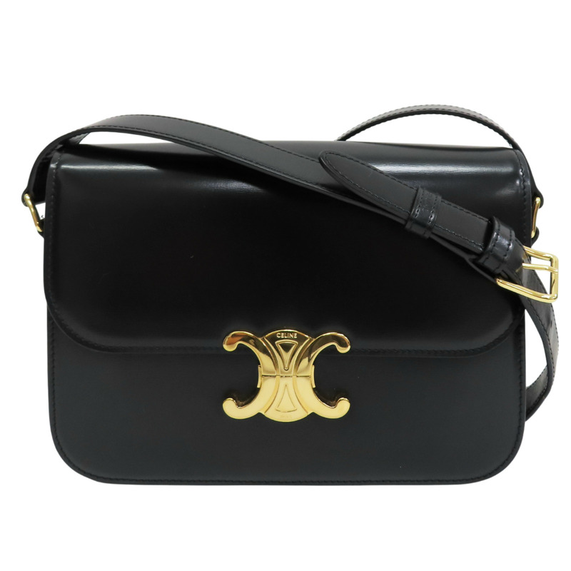 黑色 牛皮 CLASSIQUE TRIOMPHE 肩背包 (儲藏味)【CELINE 賽琳】 187363BF4.38NO-0
