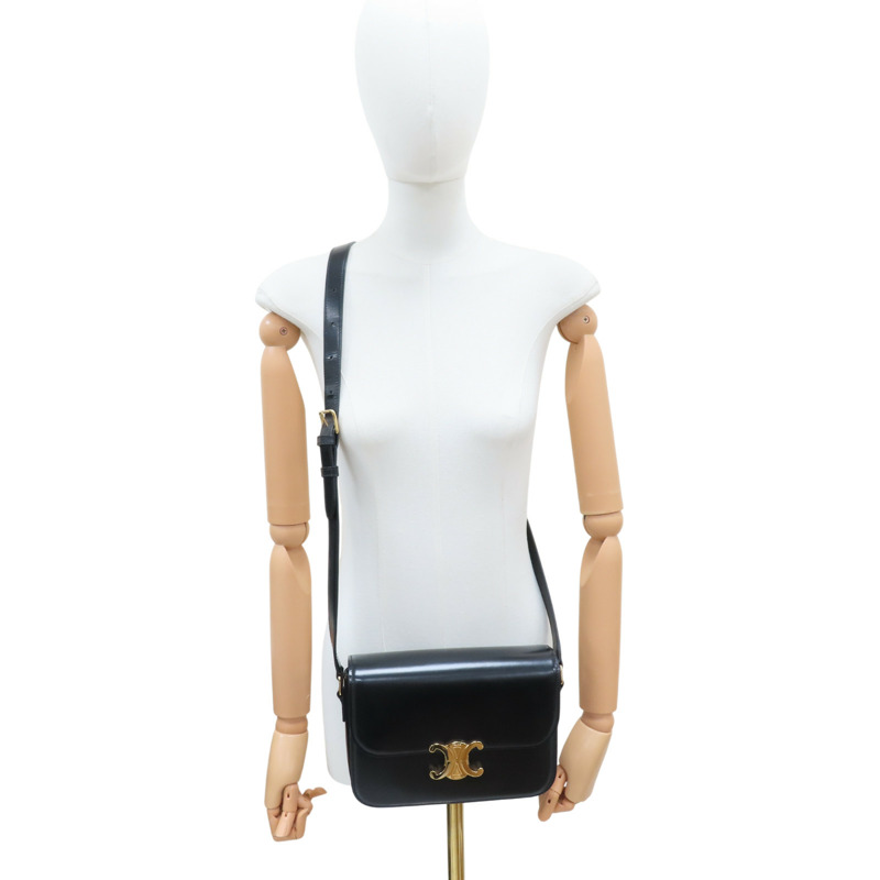 黑色 牛皮 CLASSIQUE TRIOMPHE 肩背包 (儲藏味)【CELINE 賽琳】 187363BF4.38NO-6