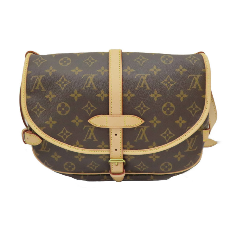 棕色 原花帆布 Saumur 30 肩背包 M42256【LOUIS VUITTON LV 路易威登】 M42256-1