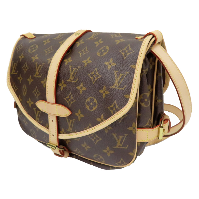 棕色 原花帆布 Saumur 30 肩背包 M42256【LOUIS VUITTON LV 路易威登】 M42256-2
