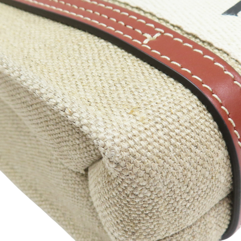 米色 帆布 Mini Woody 肩背包【Chloe 克羅伊】 CHC22AP237I2690U-7