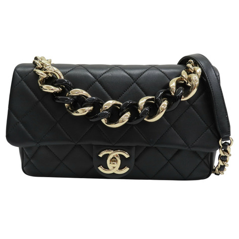 黑色 羊皮 兩用 金鏈包【CHANEL 香奈兒】 AS1354