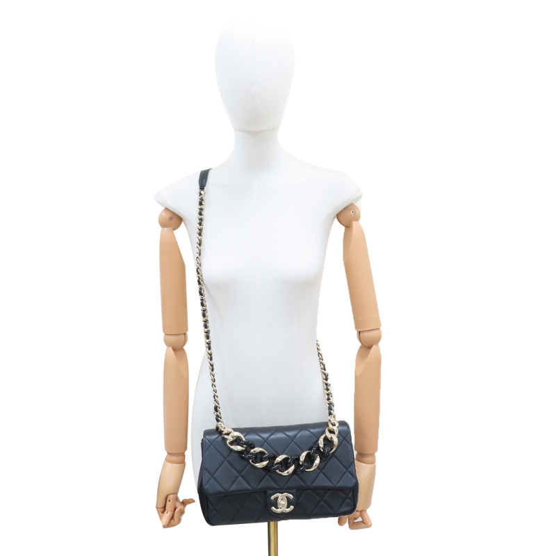黑色 羊皮 兩用 金鏈包【CHANEL 香奈兒】 AS1354-8