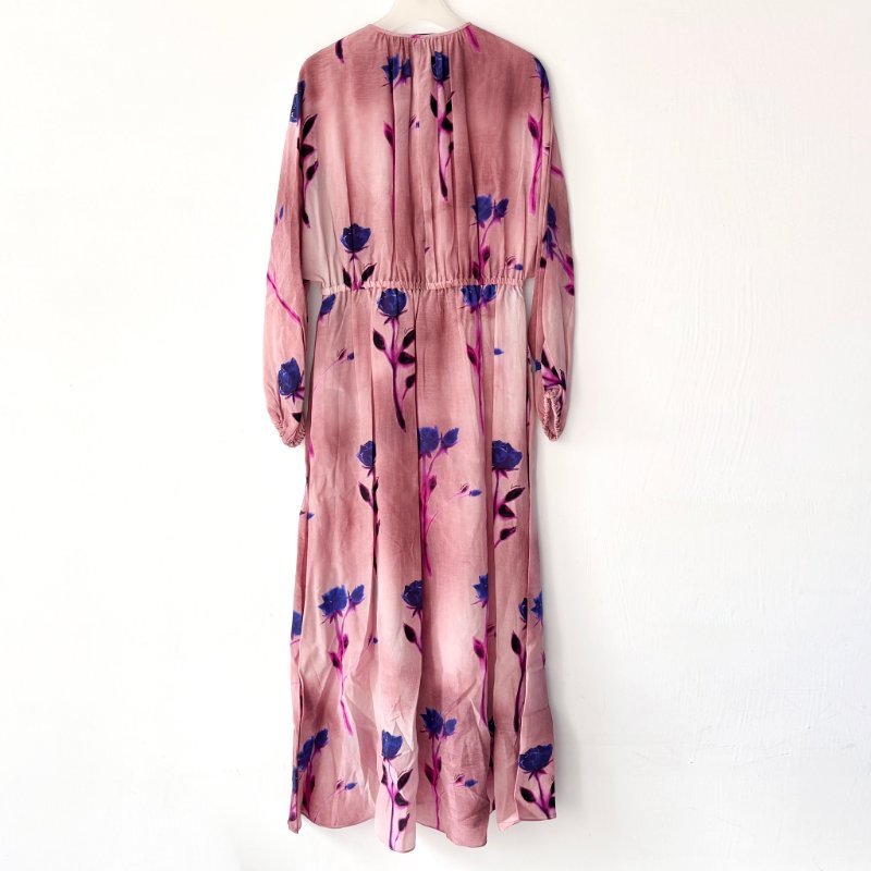 ::GUCCI:: 100% 桑蠶絲極親膚 花卉絲質洋裝 Silk Crepe De Chine Floral Print Dress-2