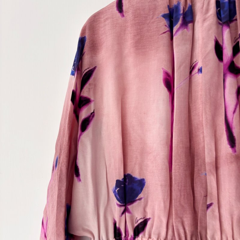 ::GUCCI:: 100% 桑蠶絲極親膚 花卉絲質洋裝 Silk Crepe De Chine Floral Print Dress-10