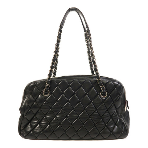 CHANEL 羊皮皮革Chain Shoulder銀扣鏈帶肩背袋