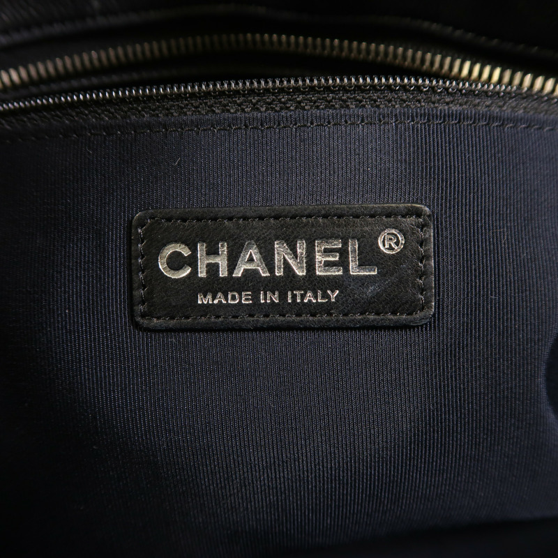 CHANEL 羊皮皮革Chain Shoulder銀扣鏈帶肩背袋-5