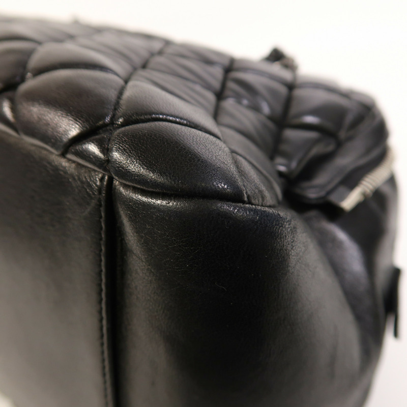 CHANEL 羊皮皮革Chain Shoulder銀扣鏈帶肩背袋-8