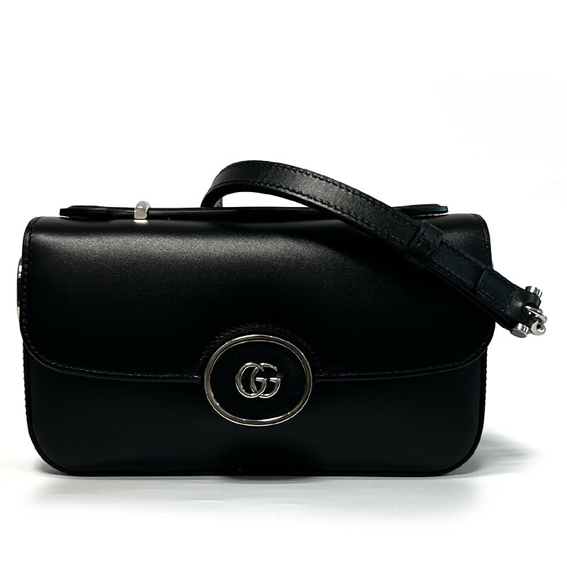 GUCCI Petite GG迷你肩背包 黑色皮革 739722 AABSG 1000-4