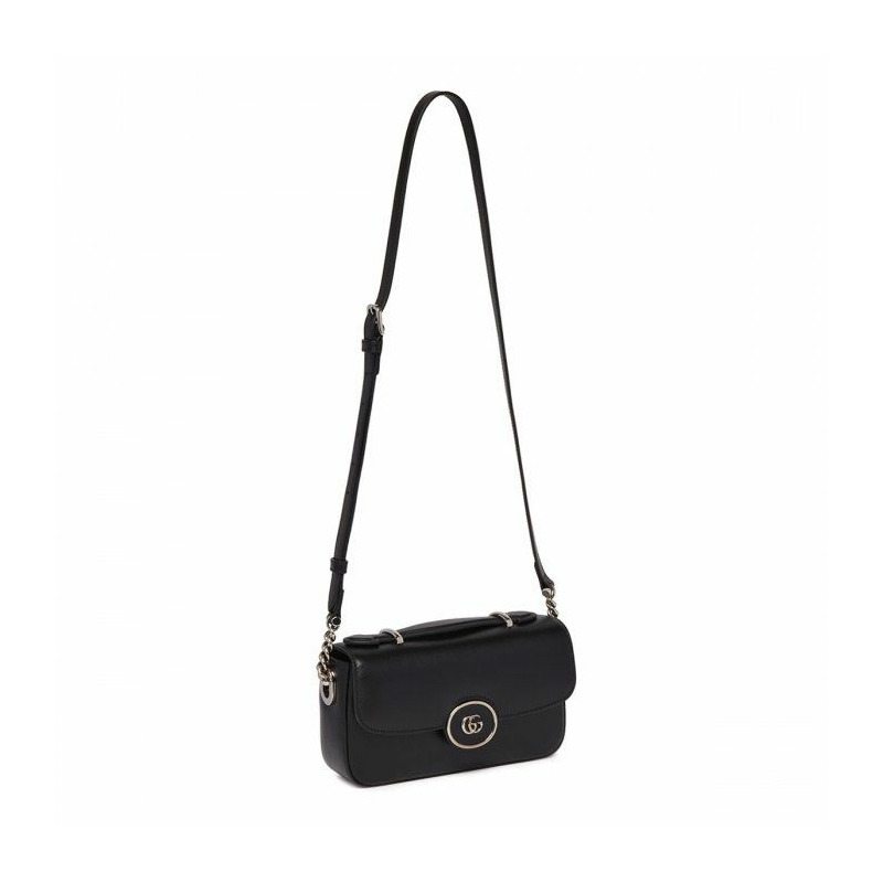 GUCCI Petite GG迷你肩背包 黑色皮革 739722 AABSG 1000-1