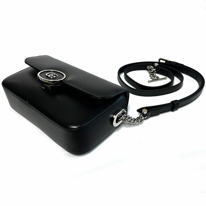 GUCCI Petite GG迷你肩背包 黑色皮革 739722 AABSG 1000-2