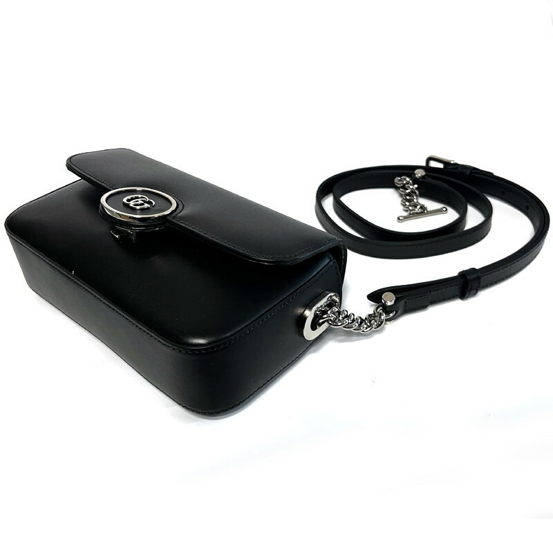 GUCCI Petite GG迷你肩背包 黑色皮革 739722 AABSG 1000-7